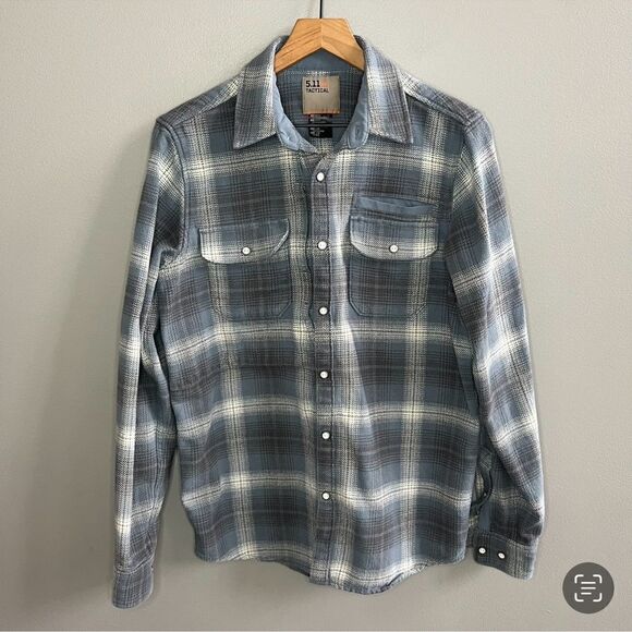 5.11 Tactical Snap Front Blue Flannel Shirt Men's Size Small - Picture 1 of 12